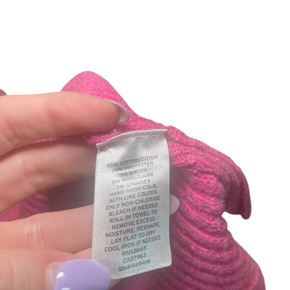 Something Navy Pink Flecked Crew Neck Sweater | Medium - Picture 3 of 6